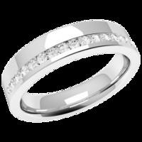 An eye catching ladies diamond set wedding ring in palladium