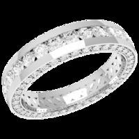 An elegant Round Brilliant Cut diamond set ladies eternity/wedding ring in 18ct white gold