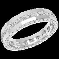 An elegant Princess Cut diamond set ladies eternity/wedding ring in platinum