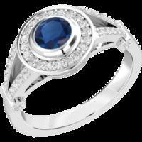 An elegant sapphire & diamond cocktail ring in 18ct white gold