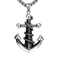 Anchor Restoring Ancient Ways is Exaggerated Men Titanium Steel Pendant Necklace Christmas Gifts