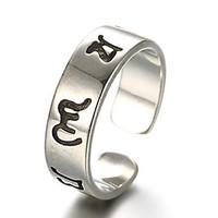 Antique Silver Vintage Style Open Band Midi Ring for Men/Women Jewelry