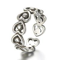 Antique Silver Vintage Style Heart Open Band Midi Ring for Men/Women Jewelry