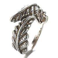 Antique Silver Vintage Style Leaf Open Band Midi Ring for Men/Women Jewelry
