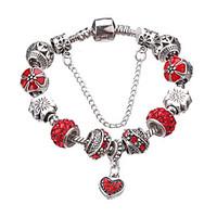 antique silver plated heart pendant beads strands bracelet ymgp1037