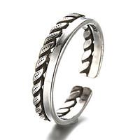 Antique Silver Vintage Stype Open Band Midi Ring for Men/Women