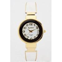 Analog Contrast Bangle Watch