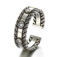 Antique Silver Vintage Stype Open Band Midi Ring for Men/Women