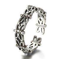 Antique Silver Vintage Style Butterfly Open Band Midi Ring for Men/Women Jewelry