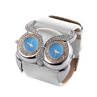 Animal Shape Clock Double Movement Watches High Quality Owl Watch Women Rhinestone Hours(Assorted Colors)