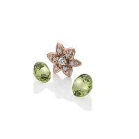 anais rose gold plated flower and peridot charm ex207