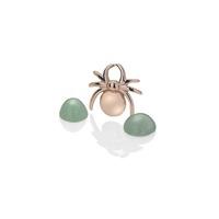 anais rose gold plated spider and green aventurine charm ex097