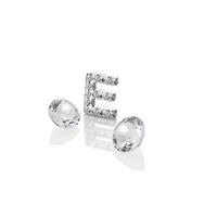 Anais Sterling Silver Letter \'E\' and White Topaz Charm EX224