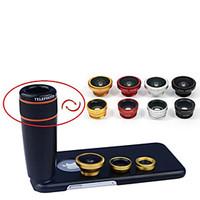 Apexel 4 in 1 Lens Kit 12X Black Telephoto LensFisheye LensWide-angleMacro Camera Lens with Case for iPhone 6