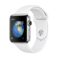 Apple Watch Series 2 42mm Stainless Steel silver with Sport band white