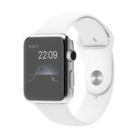 Apple Watch 42mm Stainless Steel, White Sport Band