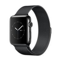 apple watch series 2 42mm stainless steel gray with milanese loop blac ...