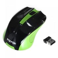 Approx Wireless Optical Mouse, Nano USB - Black/Green