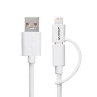 [Apple MFi Certified] Yellowknife 3.3ft/1m 2 in 1 Portable Travel Micro to Lightning USB Charging Data Cable Charge Sync Cord for iPhone 6S Plus 6S 6 