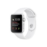 Apple Watch Series 1 - 38 Mm - Silver Aluminium - Smart Watch With Sport Band - Fluoroelastomer - White - S/m/l Size - Wi-fi, Bluetooth - 25 G