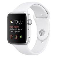 Apple Watch Series 2 - 42 Mm - Silver Aluminium - Smart Watch With Sport Band - Fluoroelastomer - White - S/m/l Size - Wi-fi, Bluetooth - 34.2 G