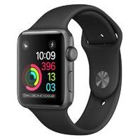 Apple Watch Series 2 - 38 Mm - Space Grey Aluminium - Smart Watch With Sport Band - Fluoroelastomer - Black - S/m/l Size - Wi-fi, Bluetooth - 28.2 G