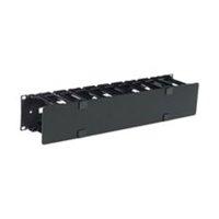 apc rack cable management panel horizontal with cover black 2u