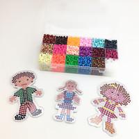 Approx 5400PCS 18 Color 5MM Fuse Beads Set with 3PCS Random Mixed Shape Template Clear Pegboard Family Parent Children DIY Jigsaw(Set B 18300PCS)