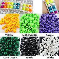 Approx 100PCS 8x9MM Pearlescent Pony Beads Rainbow Color Loom Bracelet DIY Accessories(Assorted Color)