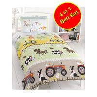 Apple Tree Farm 4 in 1 Junior Bedding Bundle (Duvet Pillow Covers)