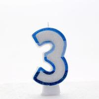 apac blue number candles 3