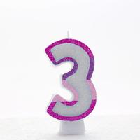 Apac Pink Number Candles - 3