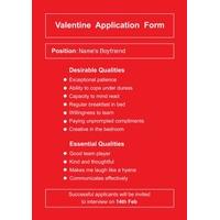 Application Form | Valentine\'s Day Card
