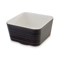 aps plus melamine square bowl oak and cream 700ml