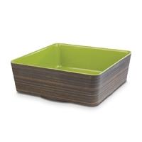 aps plus melamine square bowl oak and green 4 ltr