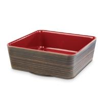 aps plus melamine square bowl oak and red 15 ltr