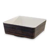 aps plus melamine square bowl oak and cream 4 ltr