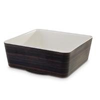 aps plus melamine square bowl oak and cream 35 ltr