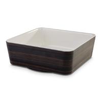 aps plus melamine square bowl oak and cream 15 ltr