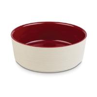 APS Plus Melamine Round Bowl Maple and Red 1.5 Ltr