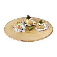 aps timber round melamine platter 440mm