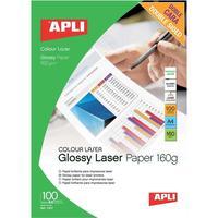 Apli Laser Paper Glossy Double-sided 160gsm A4 (100 Sheets)