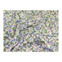 Apples & Flowers Print Cotton Poplin Fabric Lilac Multi