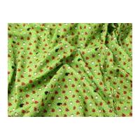 Apple Party Print Cotton Poplin Dress Fabric Green