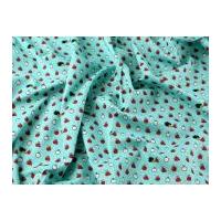 apple party print cotton poplin dress fabric mint green