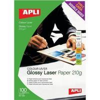 apli laser paper glossy double sided 210gsm a4 100 sheets 11833