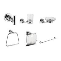 apex 6 piece modern chrome bathroom accessories set