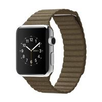 Apple Watch MJ402 42mm Stainless Steel Case with Brown Leather (Medium)