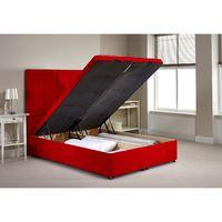 Appian Ottoman Divan Bed Frame Red Chenille Fabric Super King 6ft
