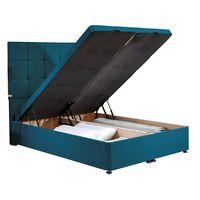Appian Ottoman Divan Bed Frame Teal Chenille Fabric Super King 6ft
